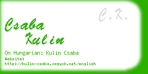 csaba kulin business card